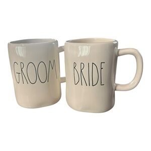 NEW Rae Dunn Bride and Groom Ceramic Mugs Set